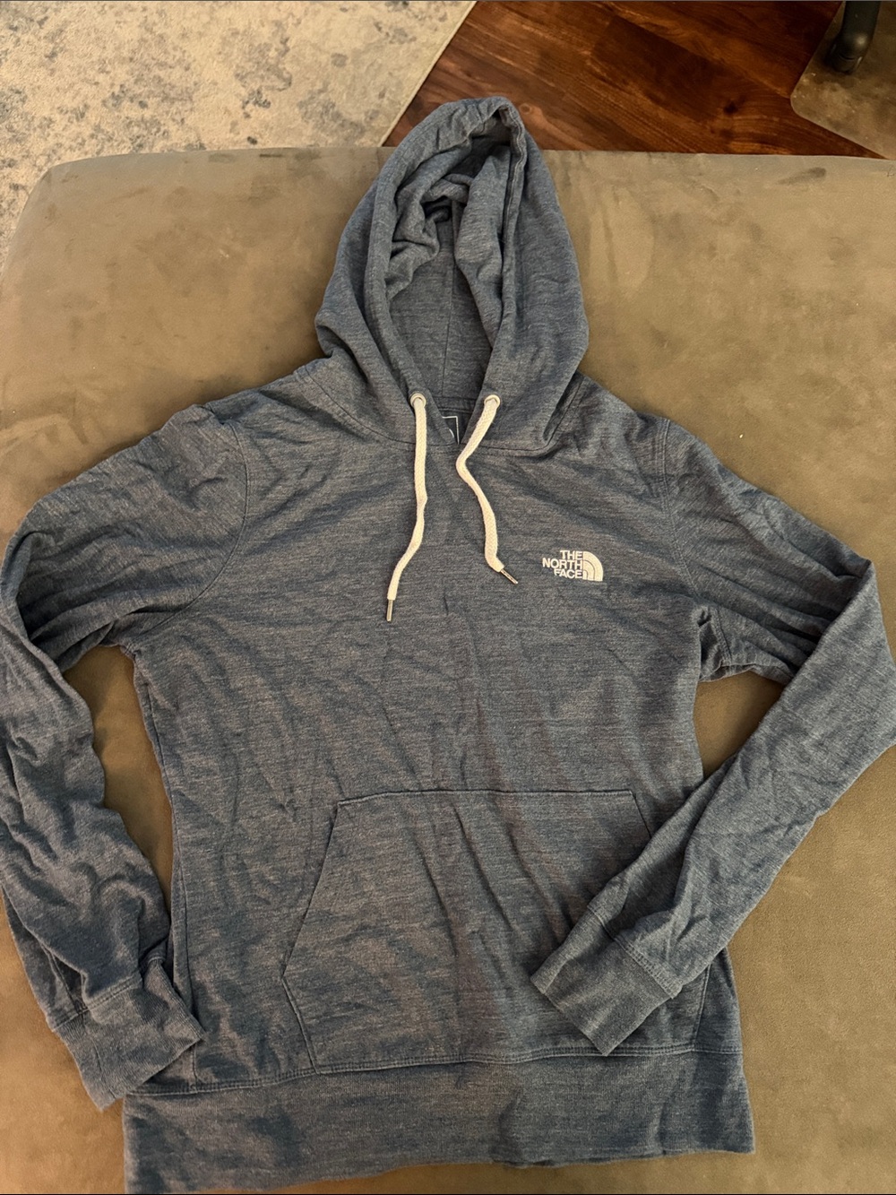 The North Face Heathered Navy Blue Hooded Sweatshirt